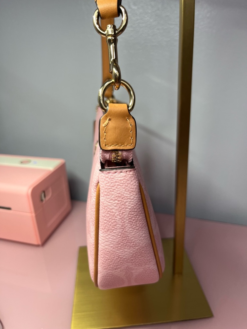 NWT Coach Nolita 19 In Signature Canvas with Charm
Gold/Powder Pink CDW31π©· - Picture 5 of 9